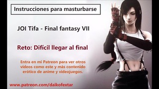 Joi エスパオル Hentai、ティファ・デ Final Fantasy、Instrucciones ParaMasturbarse。