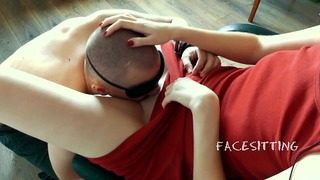 Shackled Slave Licks Pussy at the Orders of Mistress, Russian Femdom Cunnilingus, Female Domination