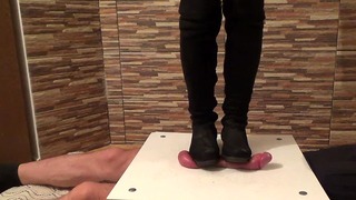 Cock and Nuts Below Nasty Boots – Cbt Trampling
