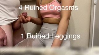 Ele arruinou minhas leggings quando eu estraguei seu orgasmo depois do treino