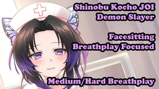 Shinobu Kocho helpt je ademhaling - Hentai Joi (gefocust op adem, op gezicht zitten, gemiddeld moeilijk)