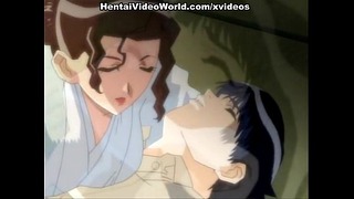 Pik-hongerig Anime Porno babe rijdt tot orgasme