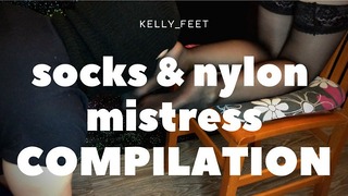 Kelly_Feet Socks & Nylon Dominates Mistress Slave Babe Dominatrix Compilation
