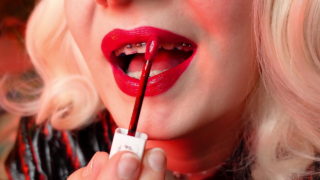 Asmr 귀여운 클로즈업 비디오 립스틱 페티쉬