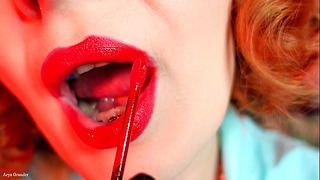 Asmr Video – Quy trình làm son môi – Milf Với niềng răng