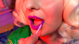 Læbestift forføre - Asmr Nærbillede af Pin Up Mature Arya