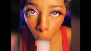 Bimbo Chews Brainwashing Bubblegum And Gives Oral Sex