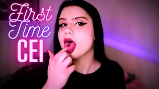 First Time CEI – Femdom, Cum Eating Instructions, JOI, Face & Eye Fetish, Oral Fixation, Goddess