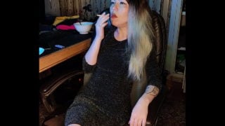 Grown Stepdaughter Smokes A Cigarette