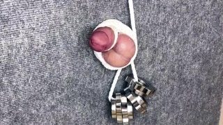 Mistress Tightly Tied The Cock And Balls By Hanging A Load On Them Easycbtgirl