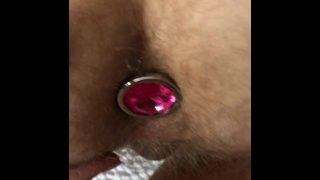 Shoving Anal Plugs In His Ass