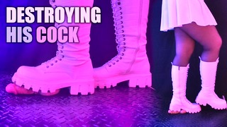 White Snow Boots Cock Crush In 3 Povs - CBT, Bootjob, Trample, Trampling