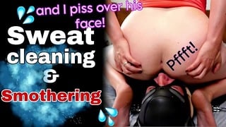 Femdom Sweat Facesitting Sweaty Ass Cleaning Face Sitting Piss Drinking Flr BDSM Real Milf Stepmom