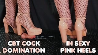 Sexy Pink Stiletto CBT – Trampling, Bootjob, Ballbusting