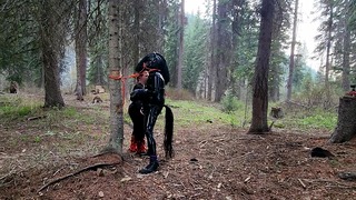 Pony gets blowjob in the woods